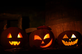 Holidays, Halloween, Night, Pumpkin, Holiday, Three HD wallpaper