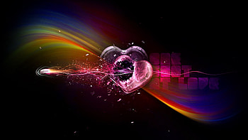 Love, Multicolored, Motley, Couple, Pair, Shadow, Heart HD wallpaper