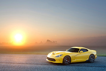 2013 Viper SRT, car, viper, 13, sports, super, sunrise, sportscar, supercar, srt, 2013, yellow, dodge, sunset HD wallpaper