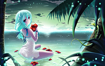 Island Girl, island, beautiful, girl, water, sunset, sunrise, ocean HD wallpaper