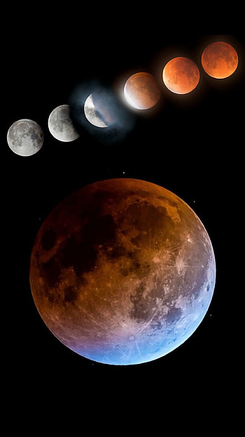Mystical eclipse, Moonlit darkness, Lunar spectacle, Celestial enchantment HD phone wallpaper