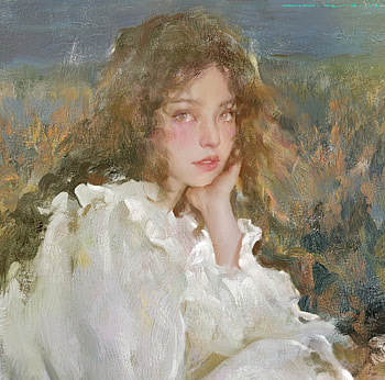 Girl, xintong chen, art, fantasy, white, face HD wallpaper