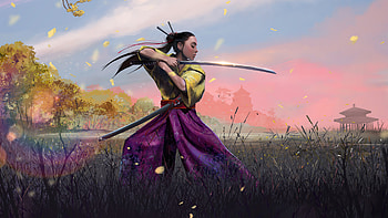 Ninja Girl With Sword, ninja, sword, artist, artwork, digital-art, artstation HD wallpaper