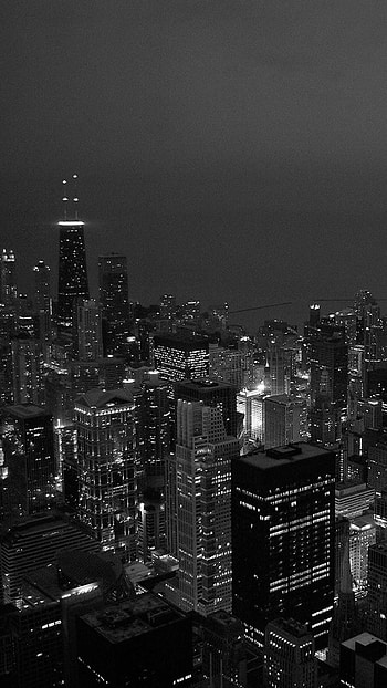 Black and White City, Dark City Aesthetic HD phone wallpaper