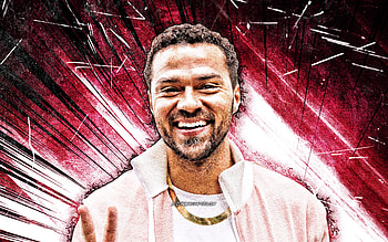 Jesse Williams, grunge art, american actor, movie stars, american celebrity, Jesse Wesley Williams, purple abstract rays, Jesse Williams HD wallpaper