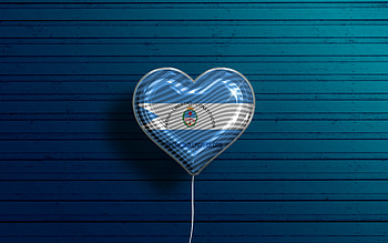 I Love Corrientes, , realistic balloons, blue wooden background, Day of Corrientes, Argentine provinces, flag of Corrientes, Argentina, balloon with flag, Provinces of Argentina, Corrientes flag, Corrientes HD wallpaper