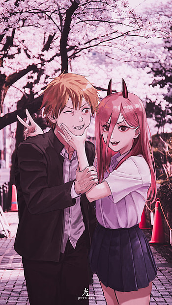 DENJI & POWER 愛, chainsaw, city, japan, chainsawman, anime HD phone wallpaper