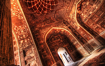 magnificent indian temple r, arches, doors, temple, ceiling, r, hallways HD wallpaper