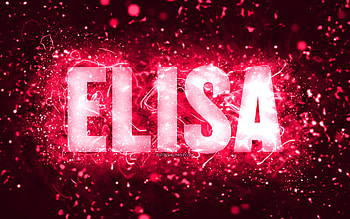 Happy Birtay Elisa, , pink neon lights, Elisa name, creative, Elisa Happy Birtay, Elisa Birtay, popular american female names, with Elisa name, Elisa HD wallpaper