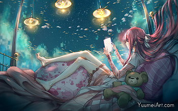 In My Loneliness, anime, anime-girl, artist, digital-art, deviantart HD wallpaper