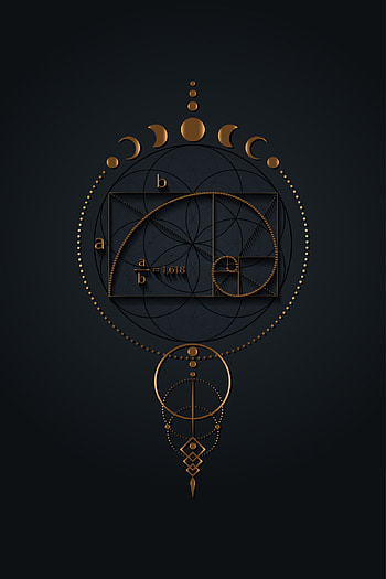 Golden Ratio, Sacred geometry, Wiccan symbolism, Vector art HD phone wallpaper