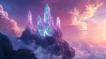 Crystal Citadel — Fantasy, fantasy, crystal, mountain HD wallpaper