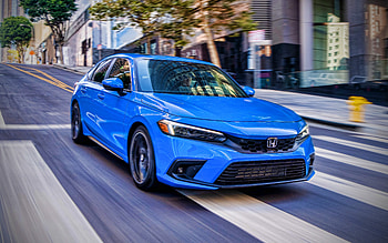 Honda Civic Hatchback Sport Touring, street, 2022 cars, R, blue Civic, 2022 Honda Civic Hatchback, Honda HD wallpaper