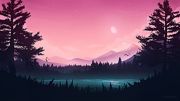 Peaceful Lake Minimal , lake, minimalism, minimalist, artist, artwork, digital-art, deviantart HD wallpaper