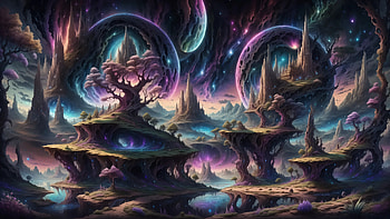 Sci-Fi Landscape: Enchanted Alien Worlds by AI, Sci Fi, landscape, AI Art HD wallpaper