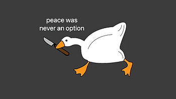 Peace Was Never An Option, duck, funny, minimalism, minimalist, artist, artwork, digital-art HD wallpaper