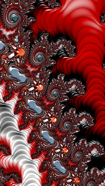 Vertical Fractal Background for Smart - Red and Black, black, red, pattern, psychedelic, trippy, Abstract, fractal, abstract black, red and black HD phone wallpaper