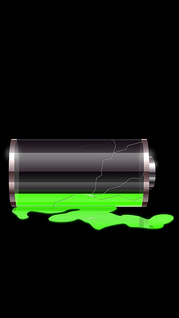 Lockscreens Broken Battery Black Neon Green Simple HD phone wallpaper