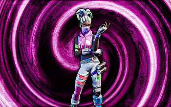 Komplex, purple grunge background, Fortnite, vortex, Fortnite characters, Komplex Skin, Fortnite Battle Royale, Komplex Fortnite HD wallpaper