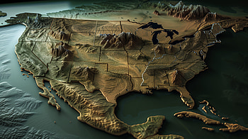 H1> USA Map - Topographic Relief Map Background, USA, map of the usa, map, United States HD wallpaper
