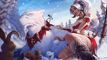 Leauge Of Legends Christmas Girl , league-of-legends, games, fantasy-girls, artist, artwork, digital-art HD wallpaper
