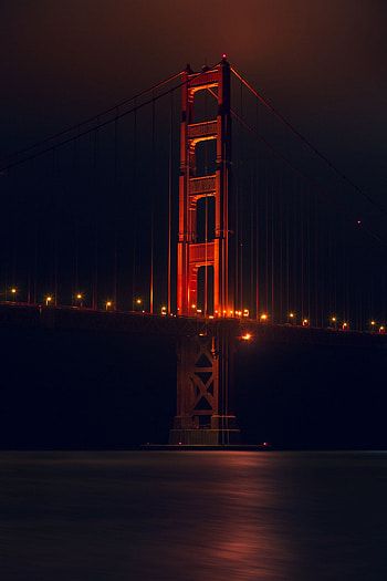 Night, Dark, Bridge, Illumination, Backlight, Support HD phone wallpaper
