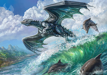Silver Surfer, fantasy, dragon HD wallpaper