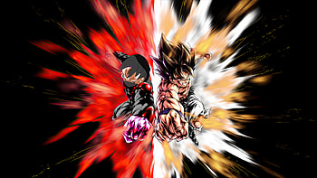 Son Goku And Goku Black, goku, dragon-ball, anime, artist, artwork, digital-art, deviantart HD wallpaper