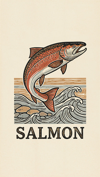 Salmon Surge , Leaping Salmon Art, Coastal Salmon, fish, wave HD phone wallpaper