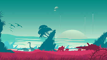 Landscape, art, video game, No Man's Sky HD wallpaper
