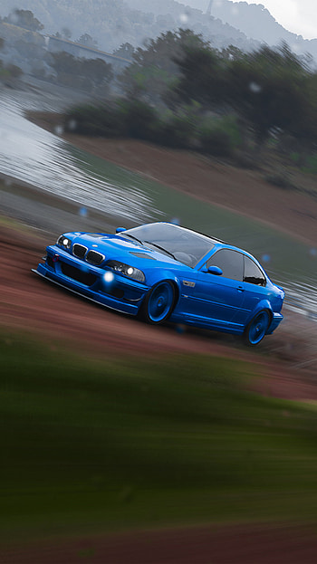 BMW E46, bmw m3, blue bmw, water HD phone wallpaper