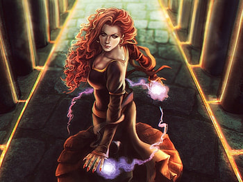 Fantasy girl, magic, abstract, fantasy, art, girl HD wallpaper