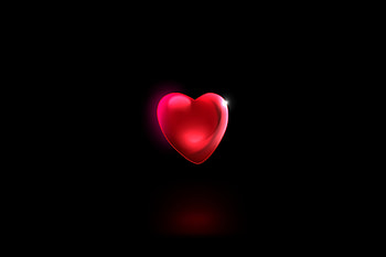 Minimal, red heart, 3D HD wallpaper