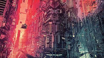 Cyber Futuristic City Fantasy Art , future, cyberpunk, artist, artwork, digital-art, science-fiction HD wallpaper