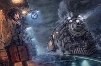 Anime Girl Waiting For Train, anime-girl, anime HD wallpaper