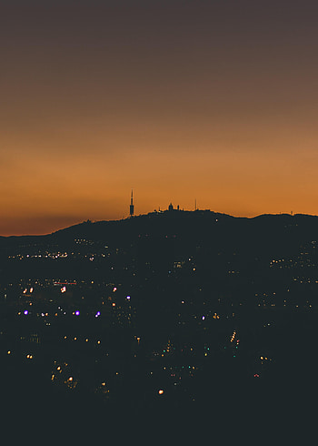 Sky, Night, View From Above, Horizon, Dark, Night City, City Lights HD phone wallpaper
