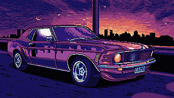 16 Bit Mustang Vintage, mustang, vintage, artwork, artist, digital-art, reddit HD wallpaper