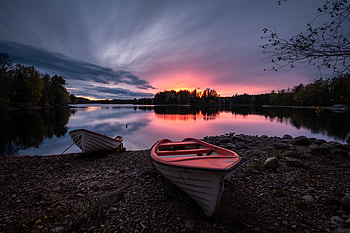 Boat Long Sunset , boat, sunset, nature, graphy HD wallpaper