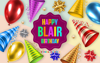 Happy Birtay Blair, , Birtay Balloon Background, Blair, creative art, Happy Blair birtay, silk bows, Blair Birtay, Birtay Party Background HD wallpaper