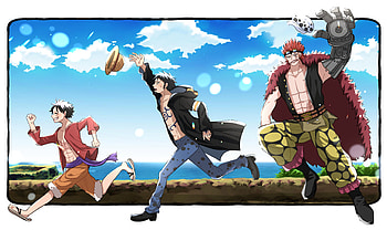 Luffy, Law and Kid, Anime, One Piece, Monkey D. Luffy, Trafalgar Law, Eustass Kid HD wallpaper
