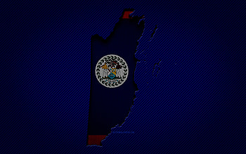 Belize map, , North American countries, Belize flag, blue carbon background, Belize map silhouette, North America, Belize, flag of Belize HD wallpaper