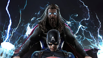 Thor And Captain America , thor, captain-america, superheroes, artwork HD wallpaper