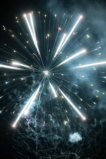 Holidays, Smoke, Salute, Sparks, Glow HD phone wallpaper