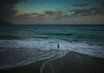 Nature, Sea, Shore, Bank, Human, Person, Surf HD wallpaper