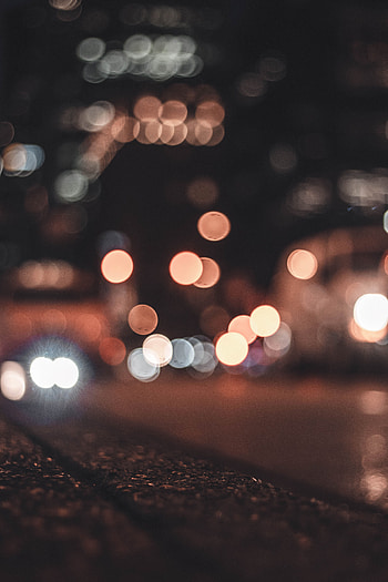 Lights, Macro, Glare, Asphalt, Blur, Smooth, Bokeh, Boquet HD phone wallpaper