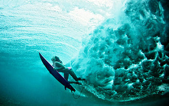 Underwater, Girl Surfing HD wallpaper