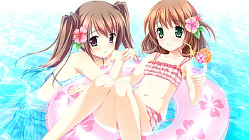Summer Girls, summer, cg, game, bikini, pool, girls HD wallpaper