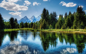 Landscape, Rivers, Mountains HD wallpaper