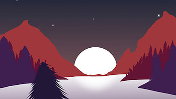 Sunset In Mountains Minimalism , minimalism, minimalist, artist, artwork, digital-art, deviantart HD wallpaper