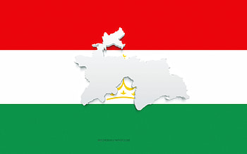 Tajikistan map silhouette, Flag of Tajikistan, silhouette on the flag, Tajikistan, 3d Tajikistan map silhouette, Tajikistan flag, Tajikistan 3d map HD wallpaper